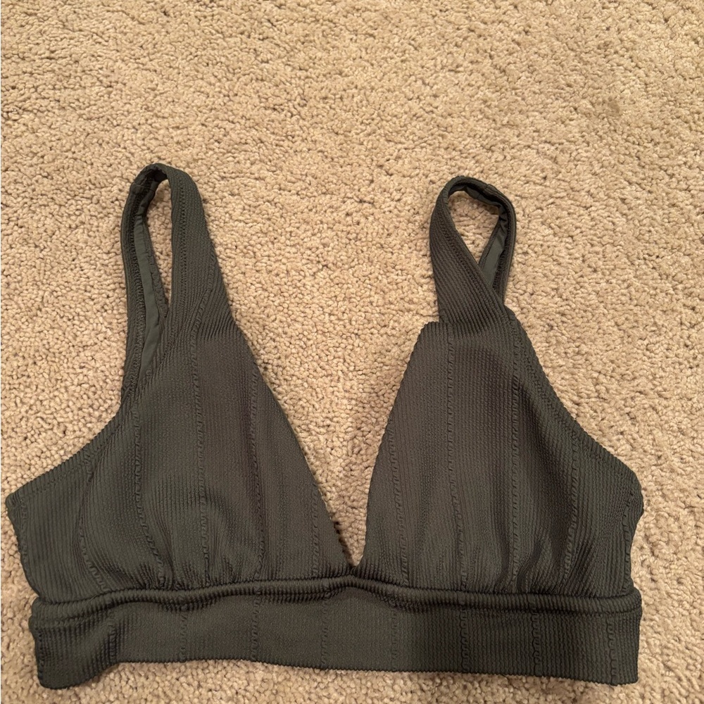 Aerie Deep Green Ribbed Bralette
